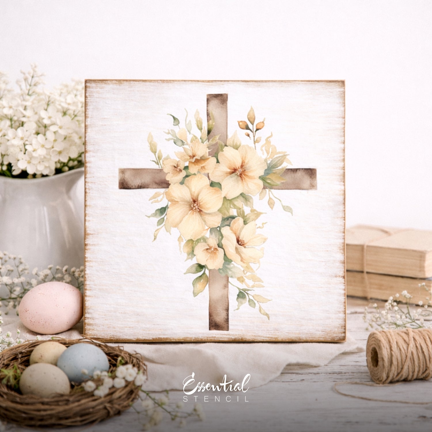 Floral Crosses Rub-On Transfer Set-Rub-on Transfer-Essential Stencil