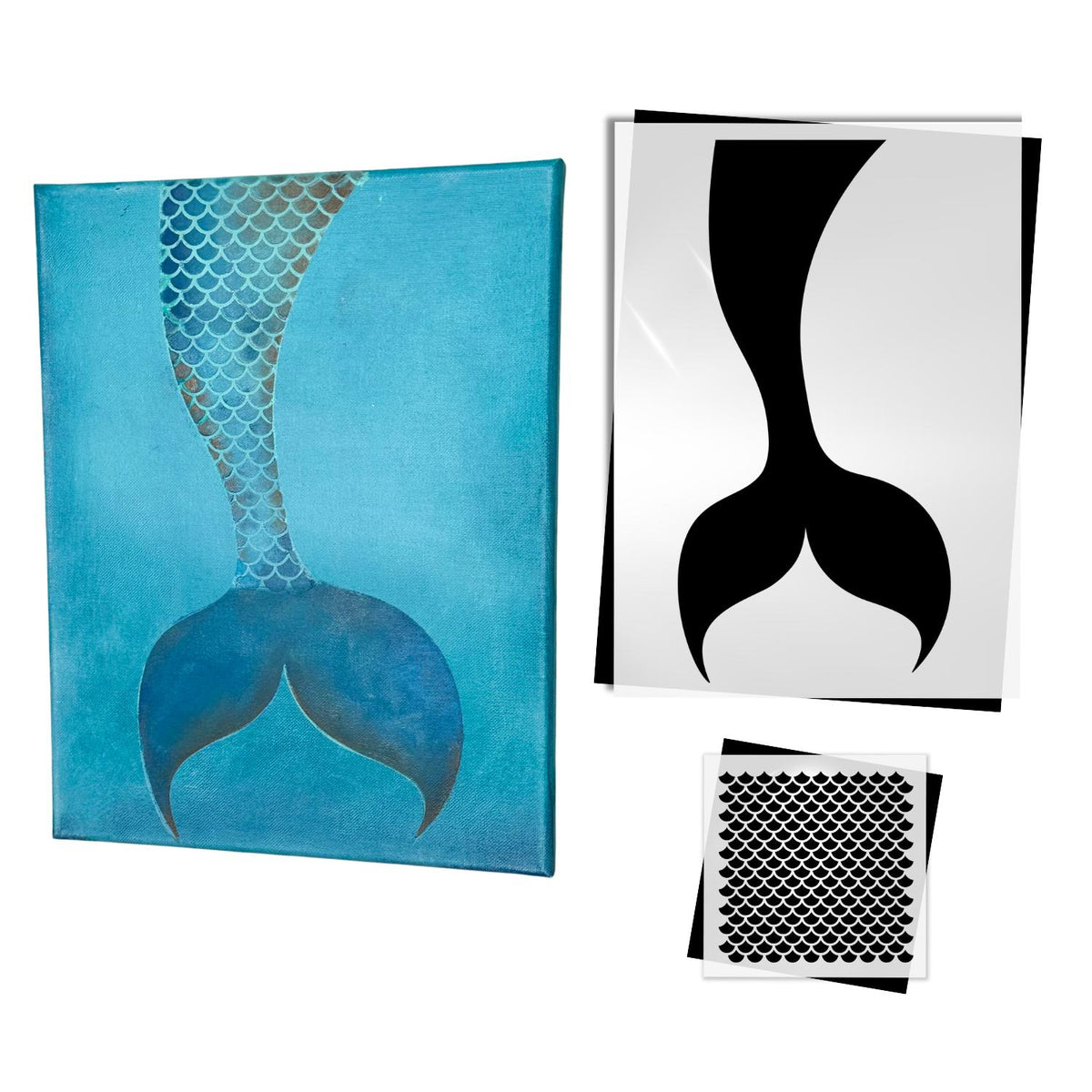 Mermaid Tale & Scale Pattern-Stencils & Die Cuts-Essential Stencil