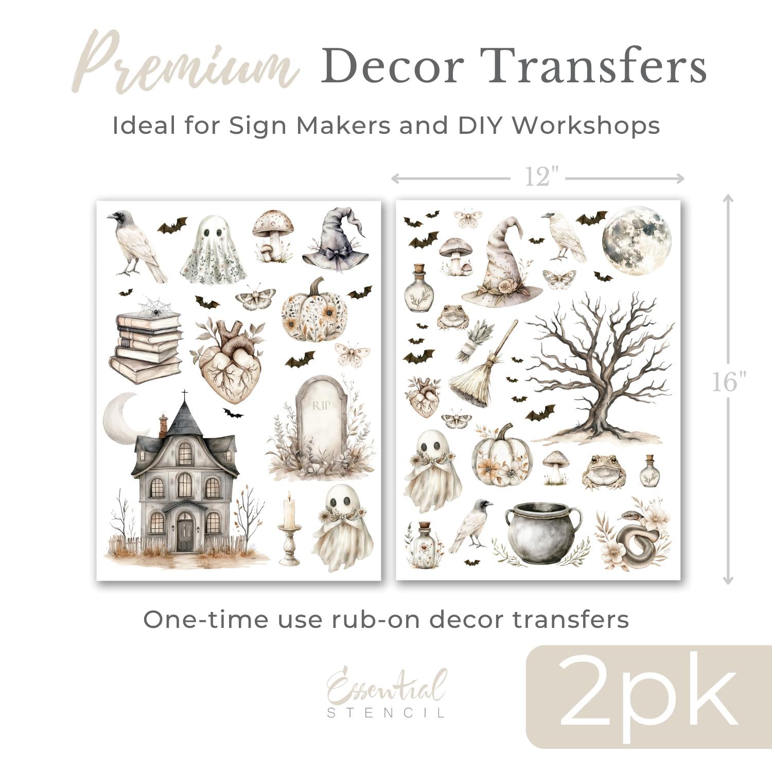 Ghostwood Cottage Transfer Set-Rub-on Transfer-Essential Stencil