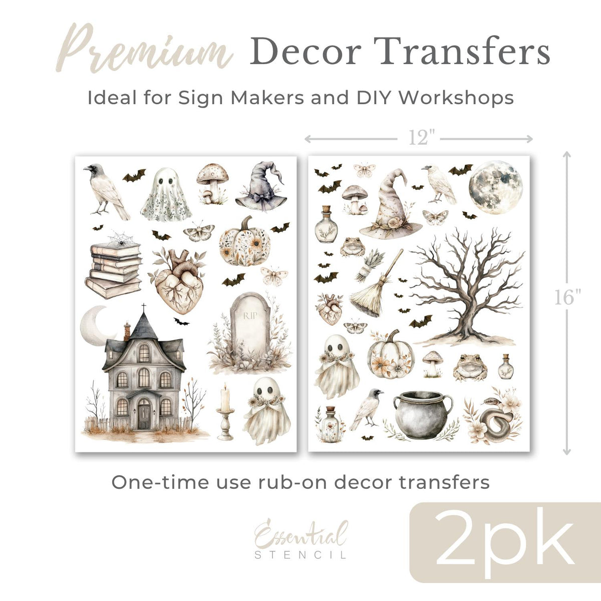 Ghostwood Cottage Transfer Set-Rub-on Transfer-Essential Stencil