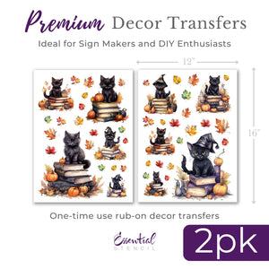 Fall Black Cats Rub-on Transfers-Rub-on Transfer-Essential Stencil