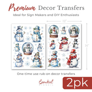 Merry Snowmen Rub-on Transfers-Rub-on Transfer-Essential Stencil