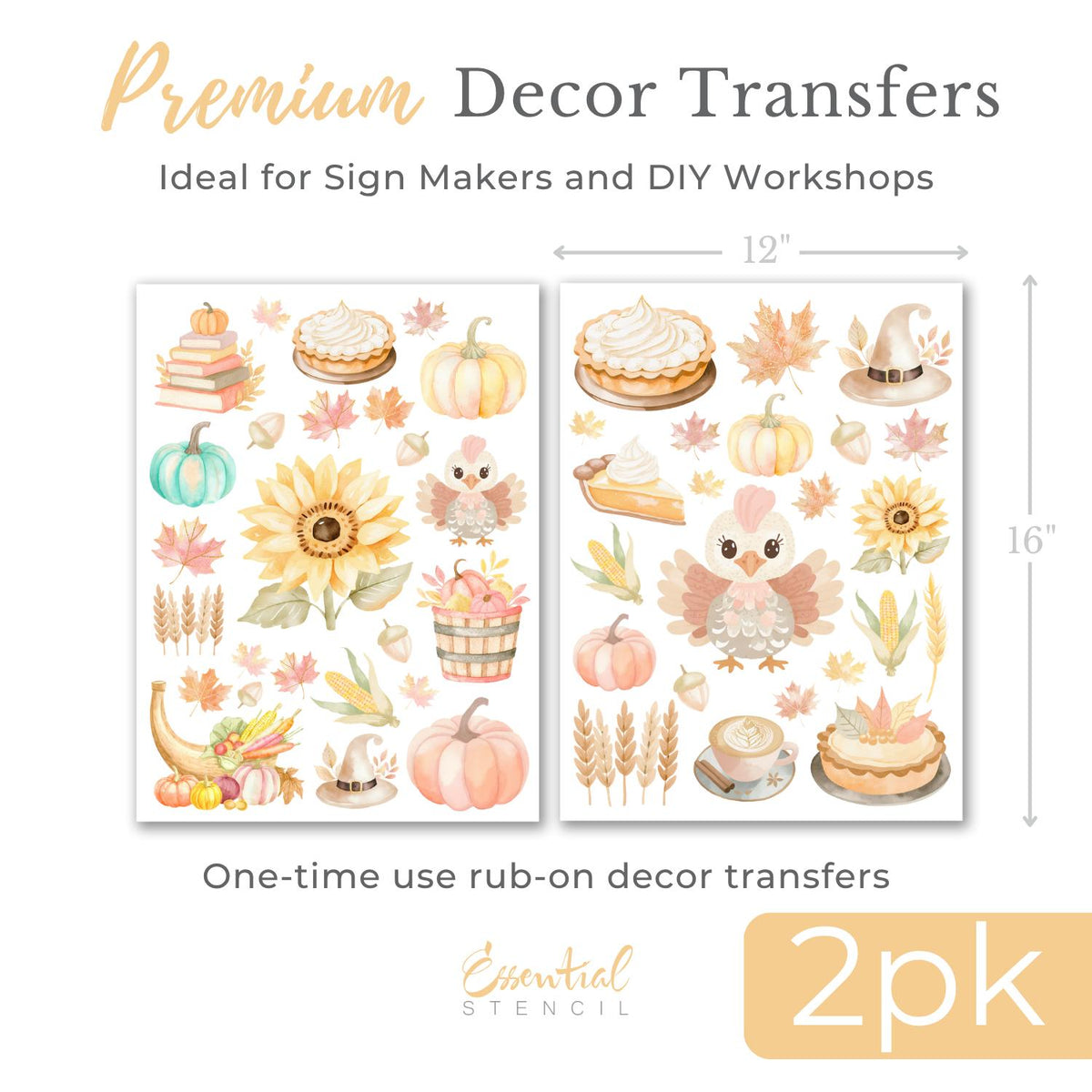 Sweet Harvest Whimsy Transfer Set-Rub-on Transfer-Essential Stencil