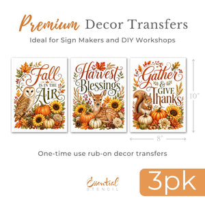 Autumn Woodland Blessings Transfer Set-Rub-on Transfer-Essential Stencil