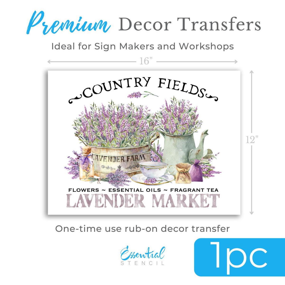 Lavender Market Rub-on Transfer-Rub-on Transfer-Essential Stencil