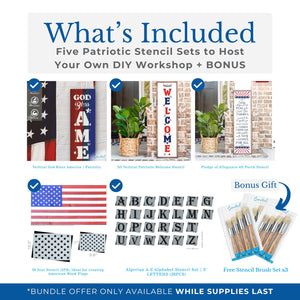 Patriotic Porch Sign Workshop Bundle-Patriotic-Essential Stencil