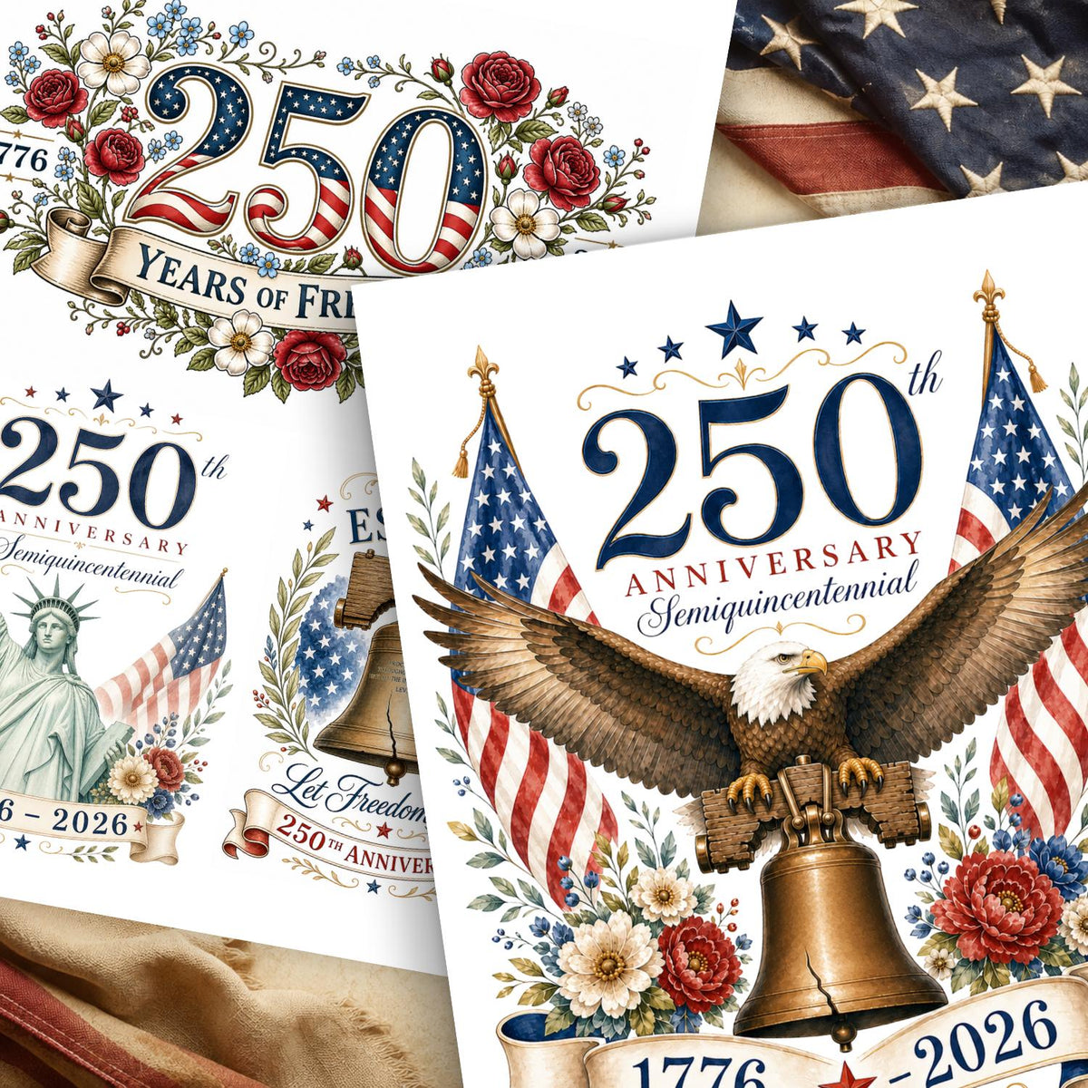 America's Semiquincentennial-Rub-on Transfer-Essential Stencil