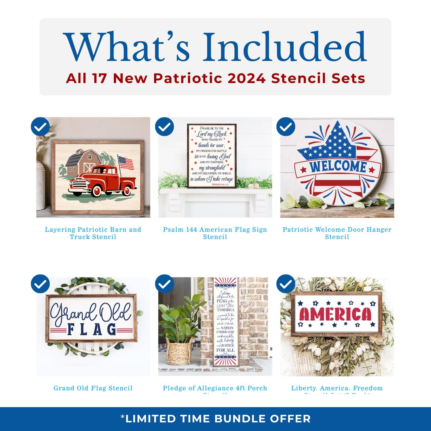 New Patriotic Bundle 2024 - Limited Time Offer - Essential Stencil