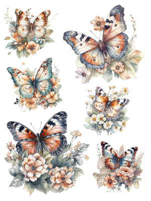 Vintage Butterflies Rub-on Transfer-Rub-on Transfer-Essential Stencil