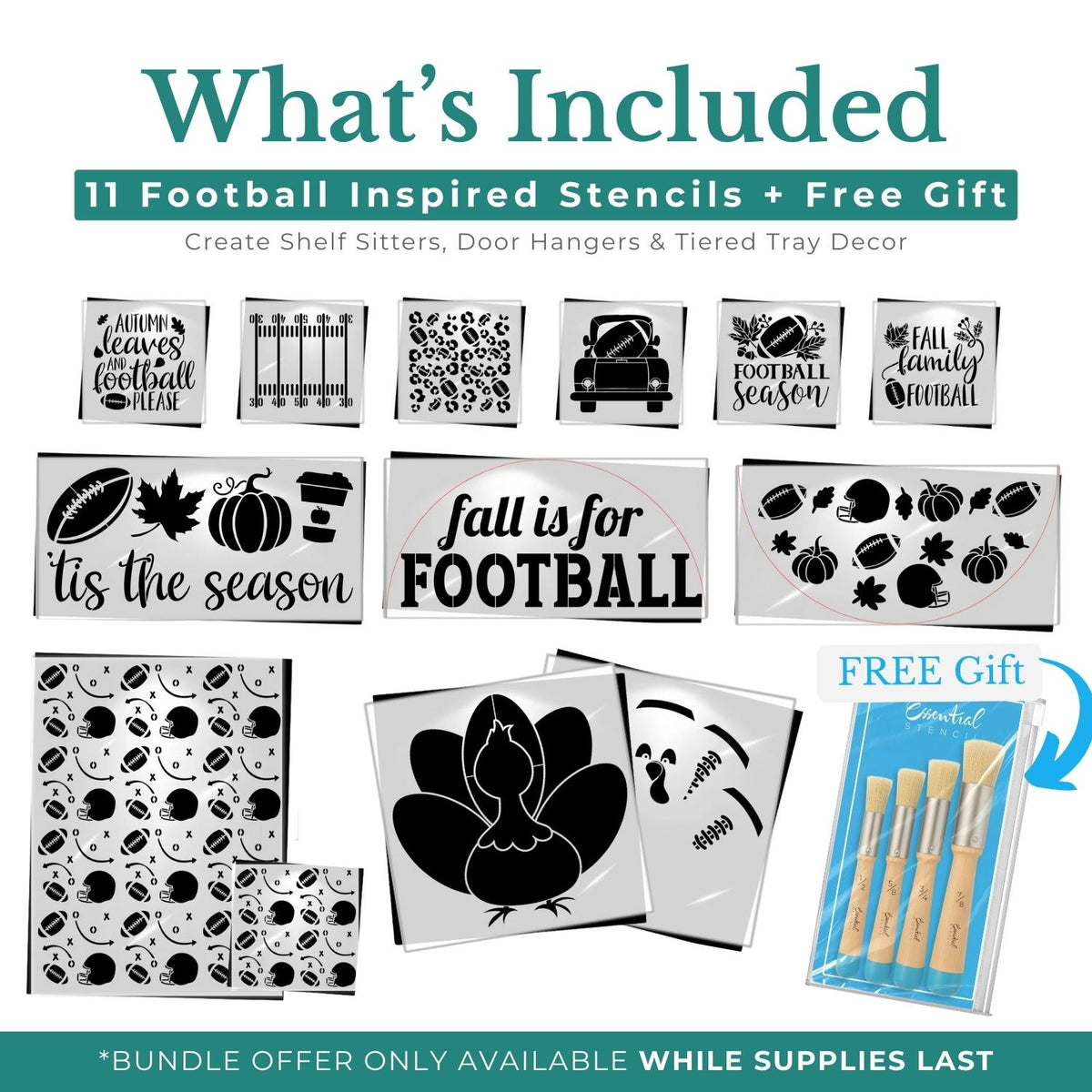 Game Day Football Craft Bundle-Bundle-Essential Stencil