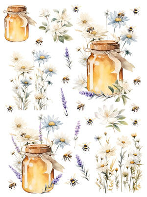 Honey Bee Rub-on Transfer-Rub-on Transfer-Essential Stencil