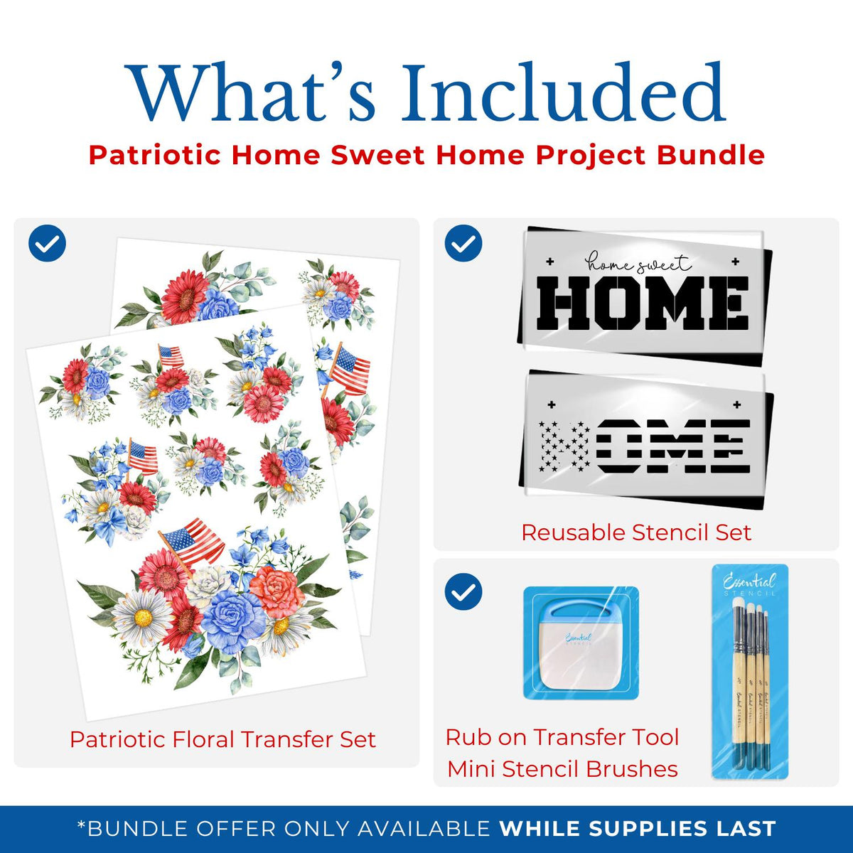 Patriotic Home Sweet Home Project Bundle-Patriotic-Essential Stencil
