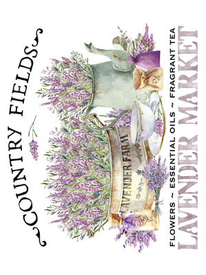 Lavender Market Rub-on Transfer-Rub-on Transfer-Essential Stencil