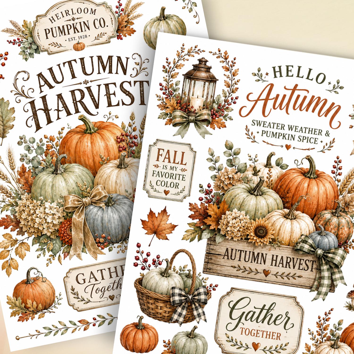 Heirloom Harvest Market Transfer Set-Rub-on Transfer-Essential Stencil