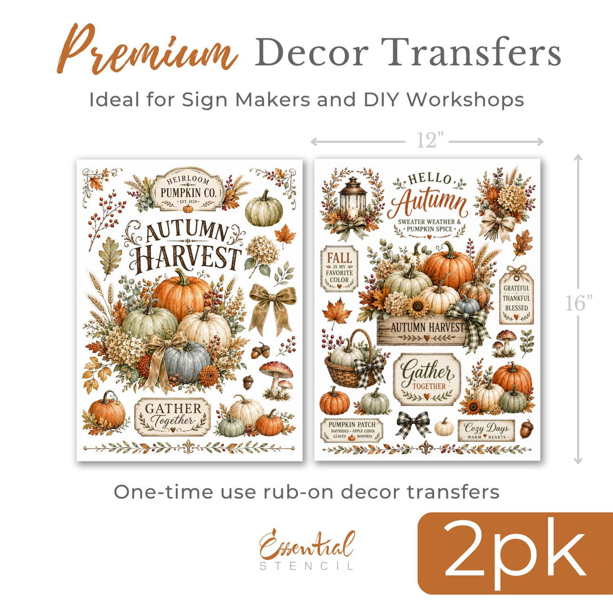 Heirloom Harvest Market Transfer Set-Rub-on Transfer-Essential Stencil