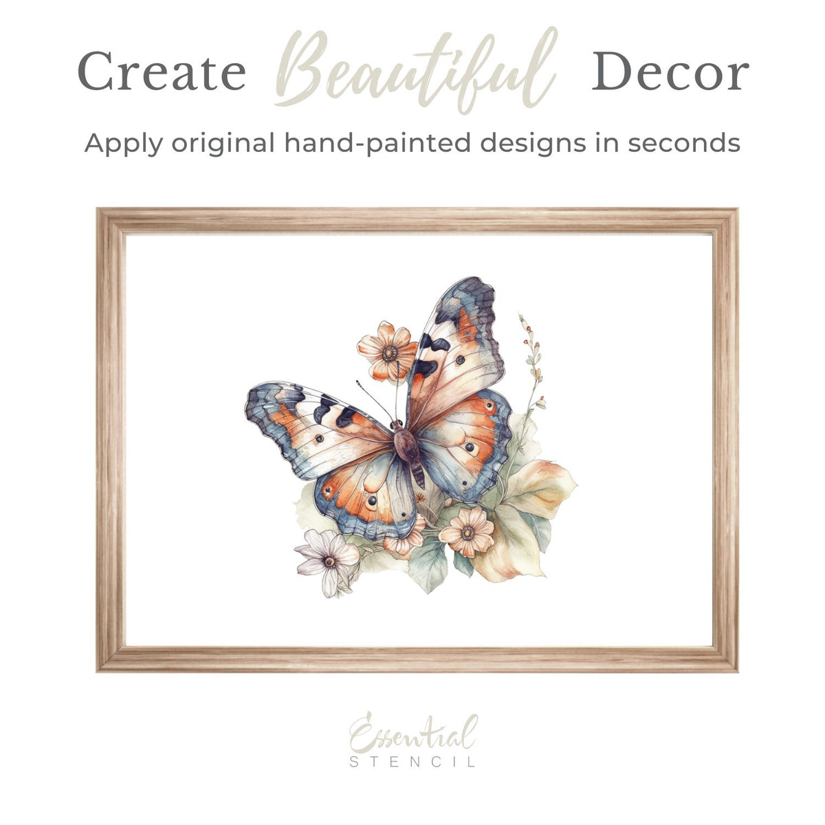 Vintage Butterflies Rub-on Transfer-Rub-on Transfer-Essential Stencil