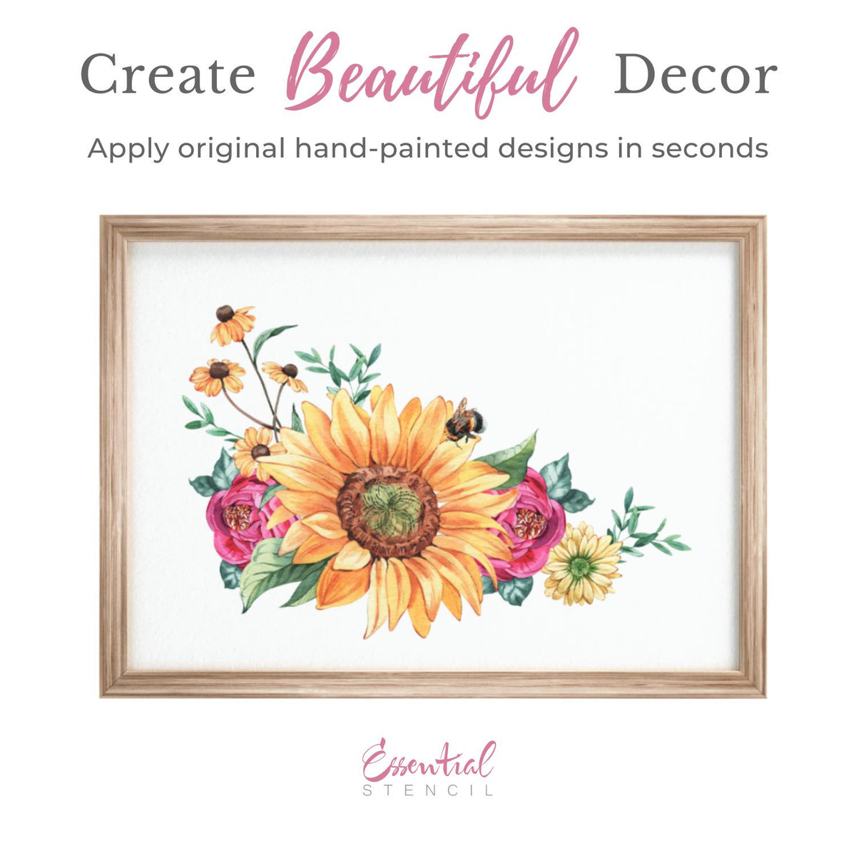 Rustic Summer Flowers Rub-on Transfer-Rub-on Transfer-Essential Stencil