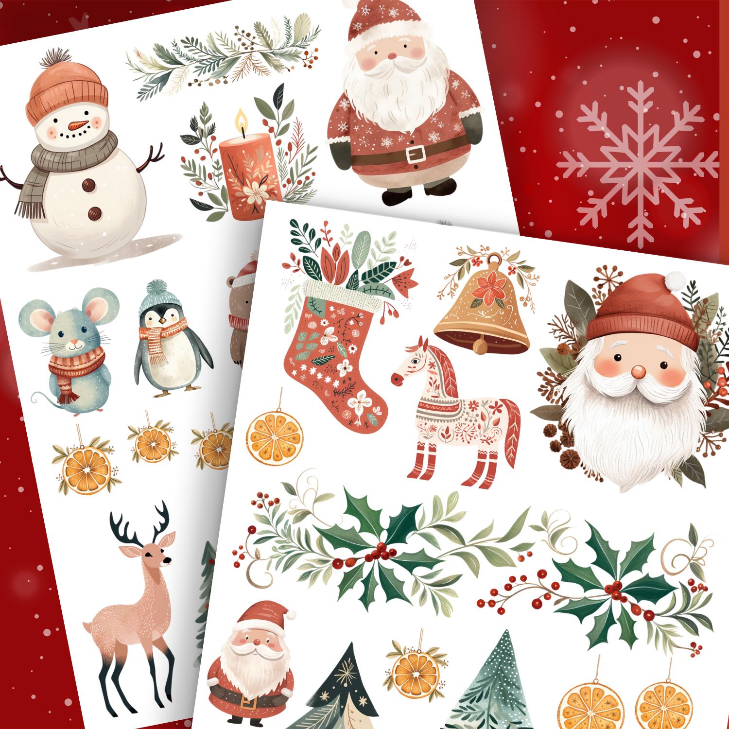 Scandinavian Christmas Rub-on Transfer Set-Rub-on Transfer-Essential Stencil