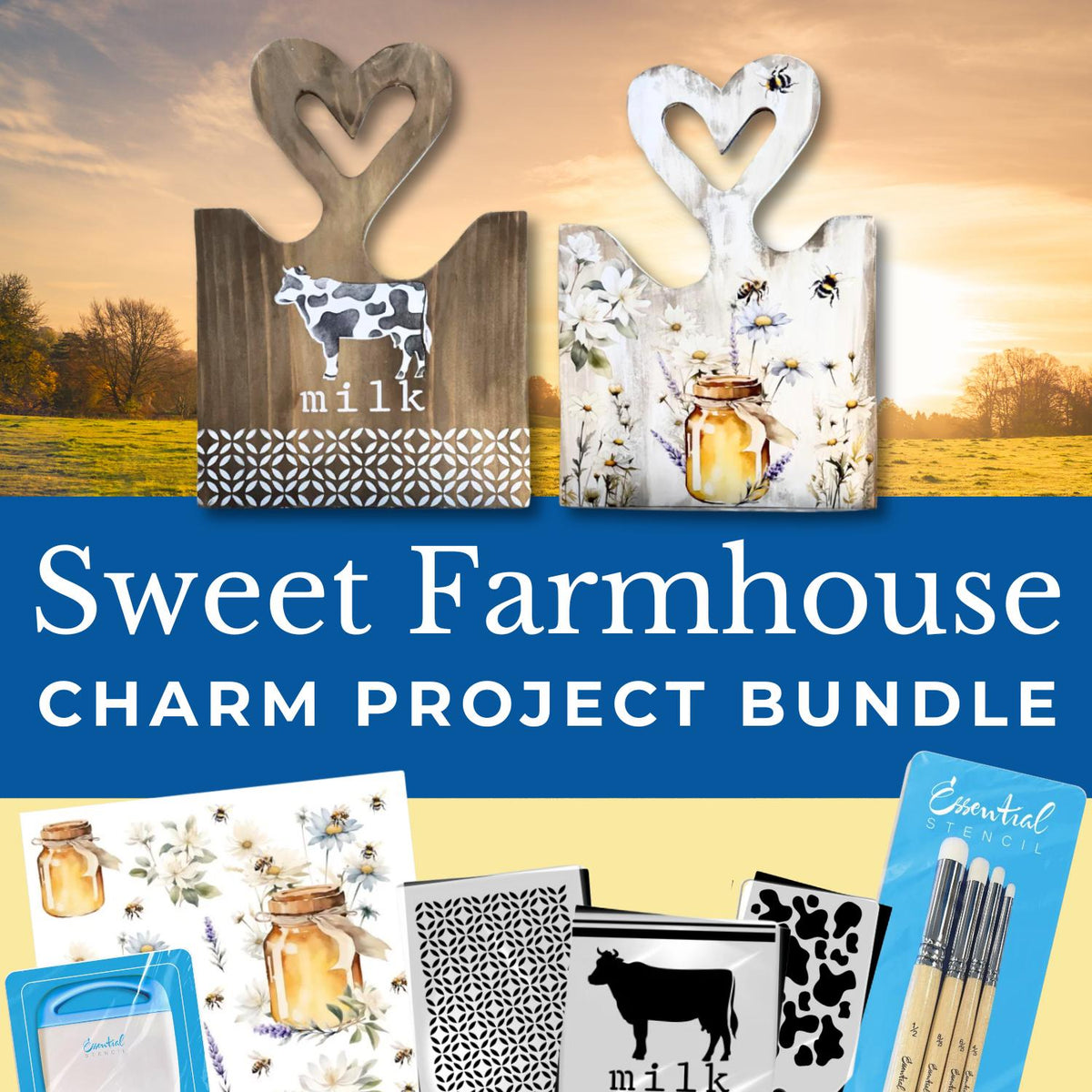 Sweet Farmhouse Charm Project Bundle-Bundle-Essential Stencil