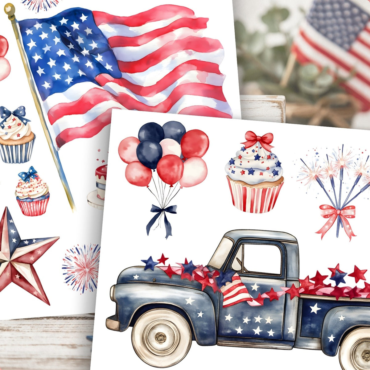 4th of July Celebration-Rub-on Transfer-Essential Stencil