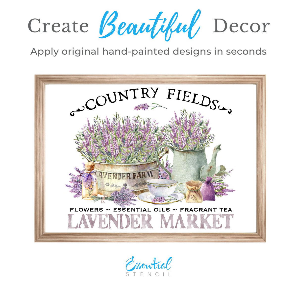 Lavender Market Rub-on Transfer-Rub-on Transfer-Essential Stencil