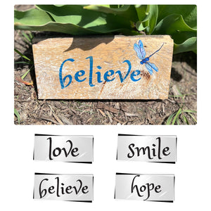 Love. Smile. Believe. Hope Stencil Set (4pk)-Collaboration Bundle-Essential Stencil