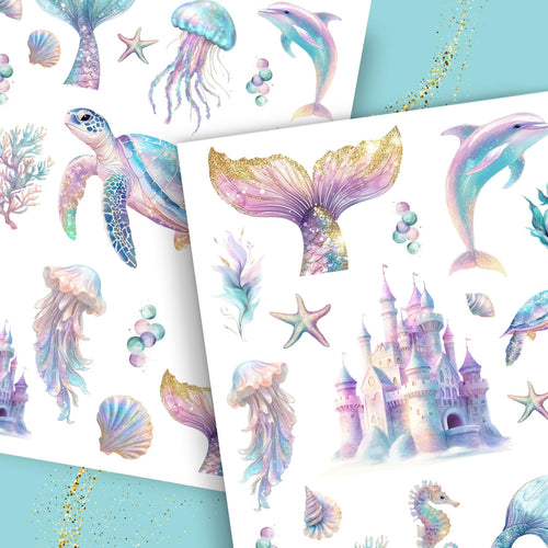 Under The Sea-Rub-on Transfer-Essential Stencil