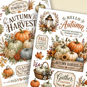 Heirloom Harvest Market Transfer Set-Rub-on Transfer-Essential Stencil