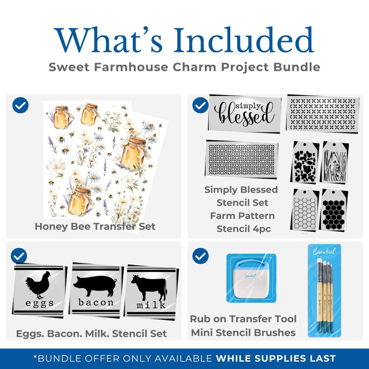Sweet Farmhouse Charm Project Bundle-Bundle-Essential Stencil