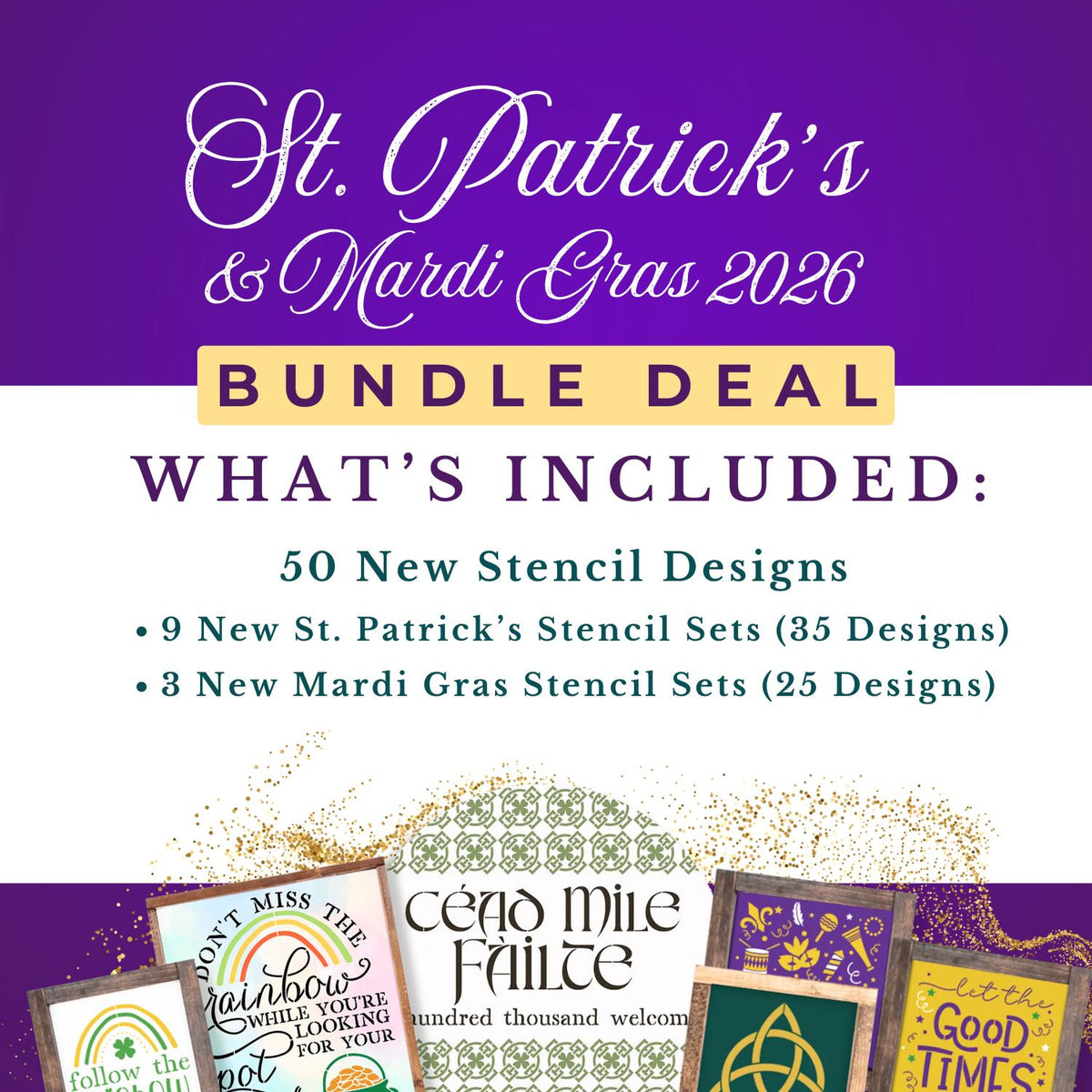 St. Patrick's & Mardi Gras 2026 Bundle-Stencil-Essential Stencil