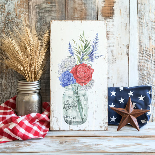 All American Blossoms Rub-on Transfer Set-Rub-on Transfer-Essential Stencil