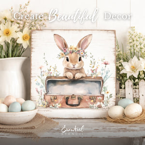 Wildflower Bunnies Rub-On Transfer Set-Rub-on Transfer-Essential Stencil