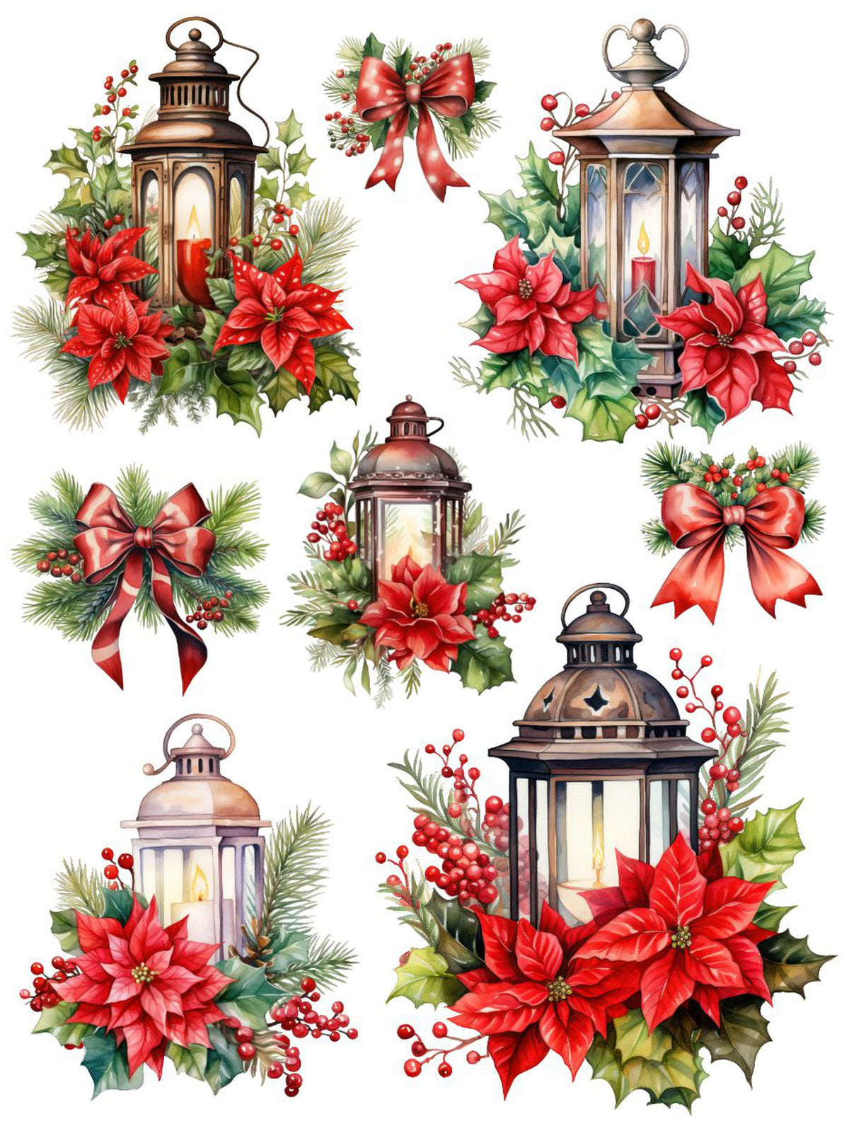 Christmas Lanterns & Candles Rub-on Transfer Set-Rub-on Transfer-Essential Stencil