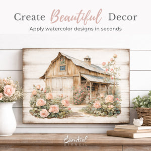 Blush Rose Barns Rub-On Transfer Set-Rub-on Transfer-Essential Stencil