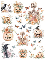 Bones to Blossoms Halloween Rub-on Transfer Set-Rub-on Transfer-Essential Stencil