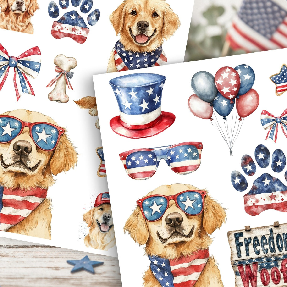All-American Pup-Rub-on Transfer-Essential Stencil