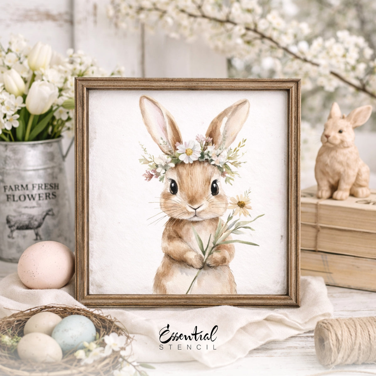 Wildflower Bunnies Rub-On Transfer Set-Rub-on Transfer-Essential Stencil