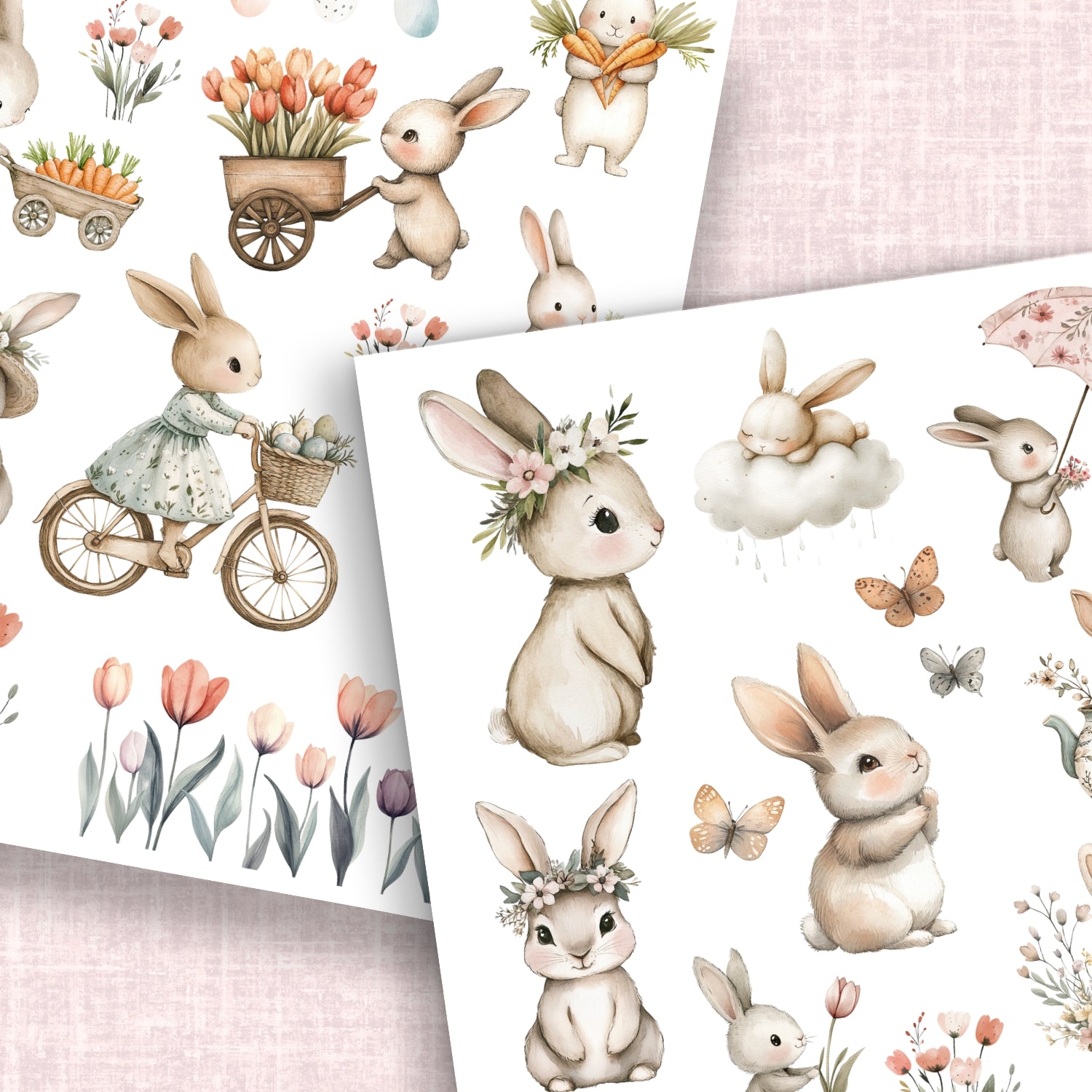 Little Bunny Daydreams Rub-On Transfer Set-Rub-on Transfer-Essential Stencil