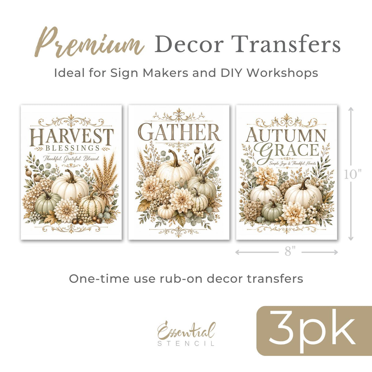 Heirloom Harvest Transfer Set-Rub-on Transfer-Essential Stencil