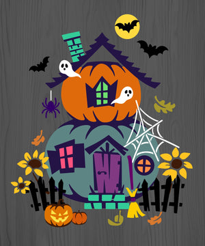 Pumpkin House Layering Stencil-Halloween-Essential Stencil