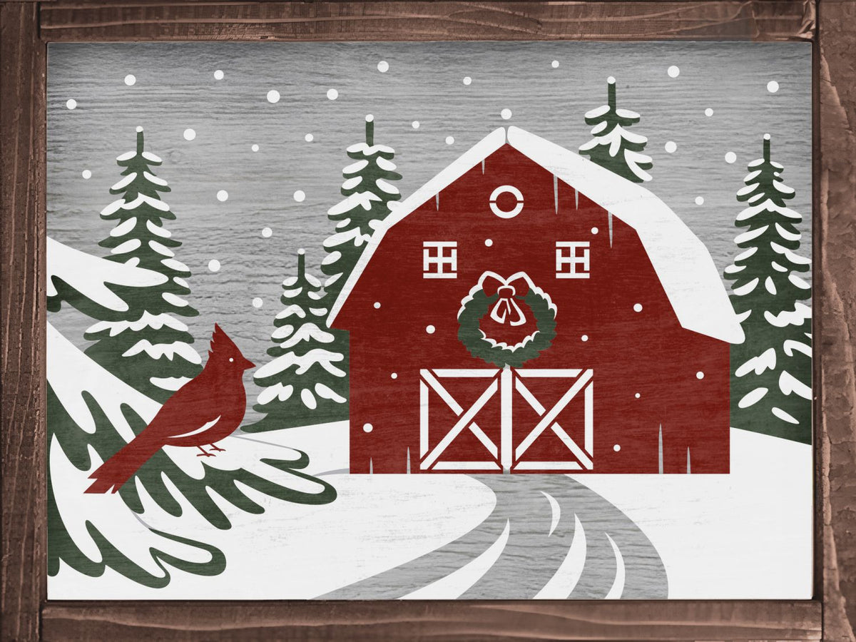 Winter Barn Layering Stencil-Christmas-Essential Stencil