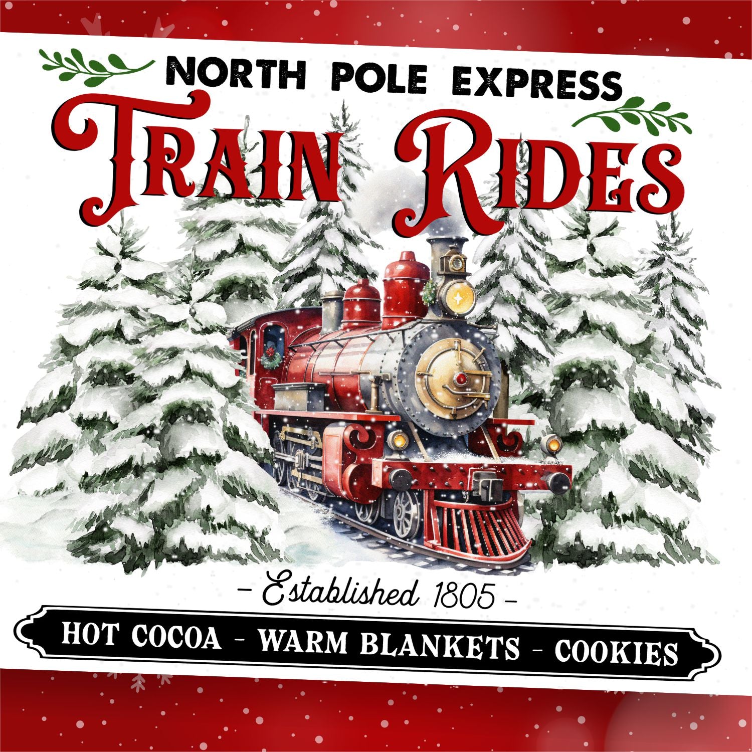 North Pole Express Rub-on Transfer-Rub-on Transfer-Essential Stencil