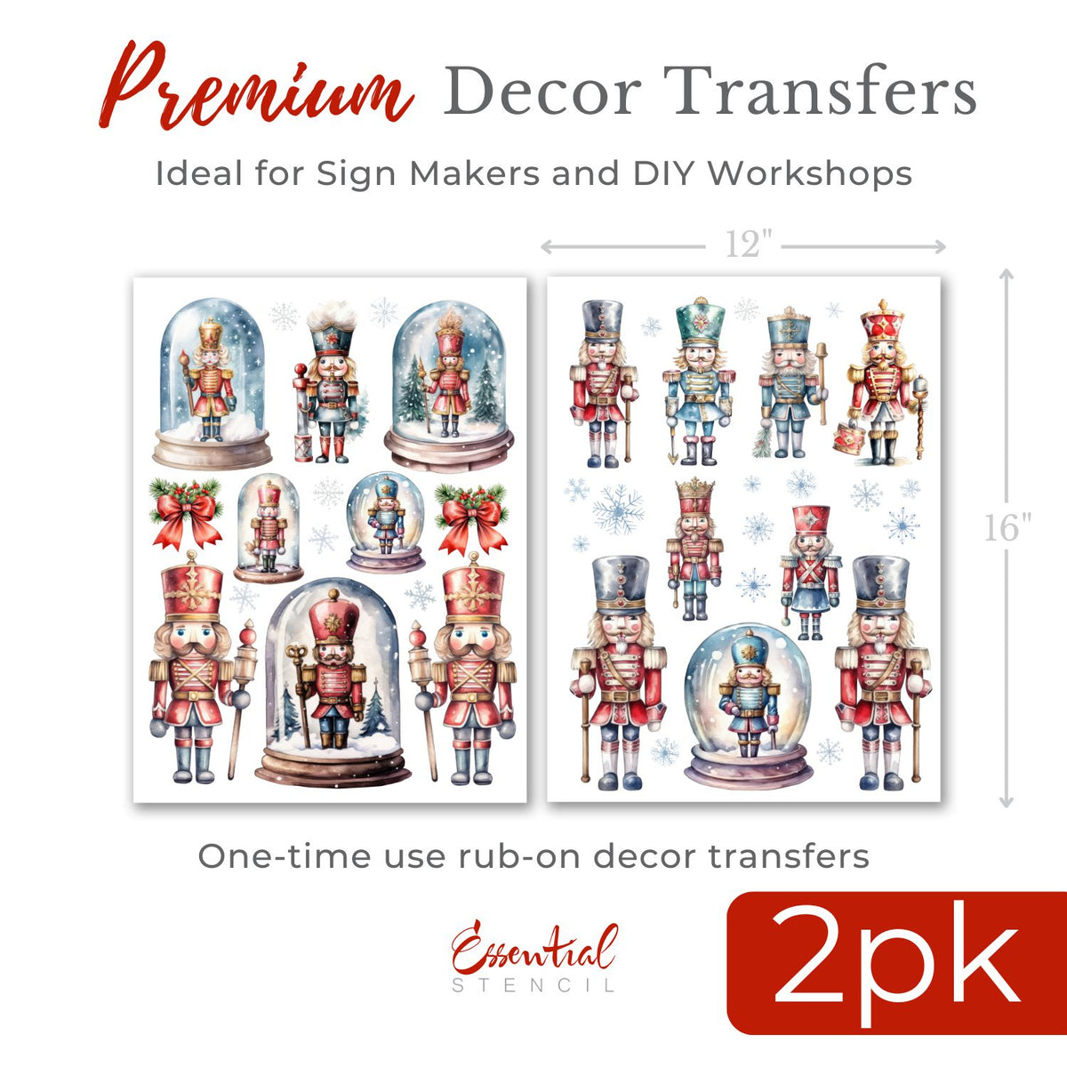 Nutcrackers Rub-on Transfer Set-Rub-on Transfer-Essential Stencil