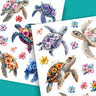 Floral Sea Turtles