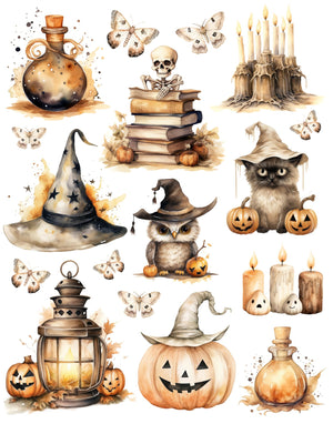 Cute and Creepy Halloween Rub-on Transfer Set-Rub-on Transfer-Essential Stencil