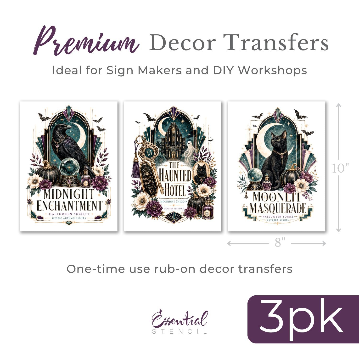 The Haunted Hotel Transfer Set-Rub-on Transfer-Essential Stencil