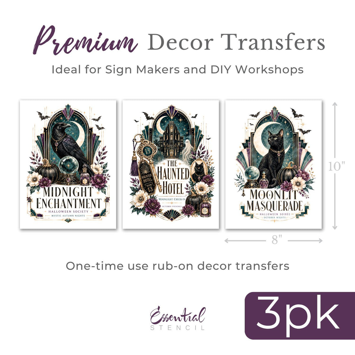 The Haunted Hotel Transfer Set-Rub-on Transfer-Essential Stencil
