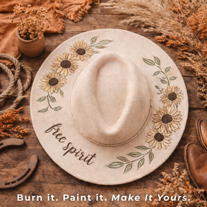 Free Spirit Sunflower-Hat Stencil-Essential Stencil