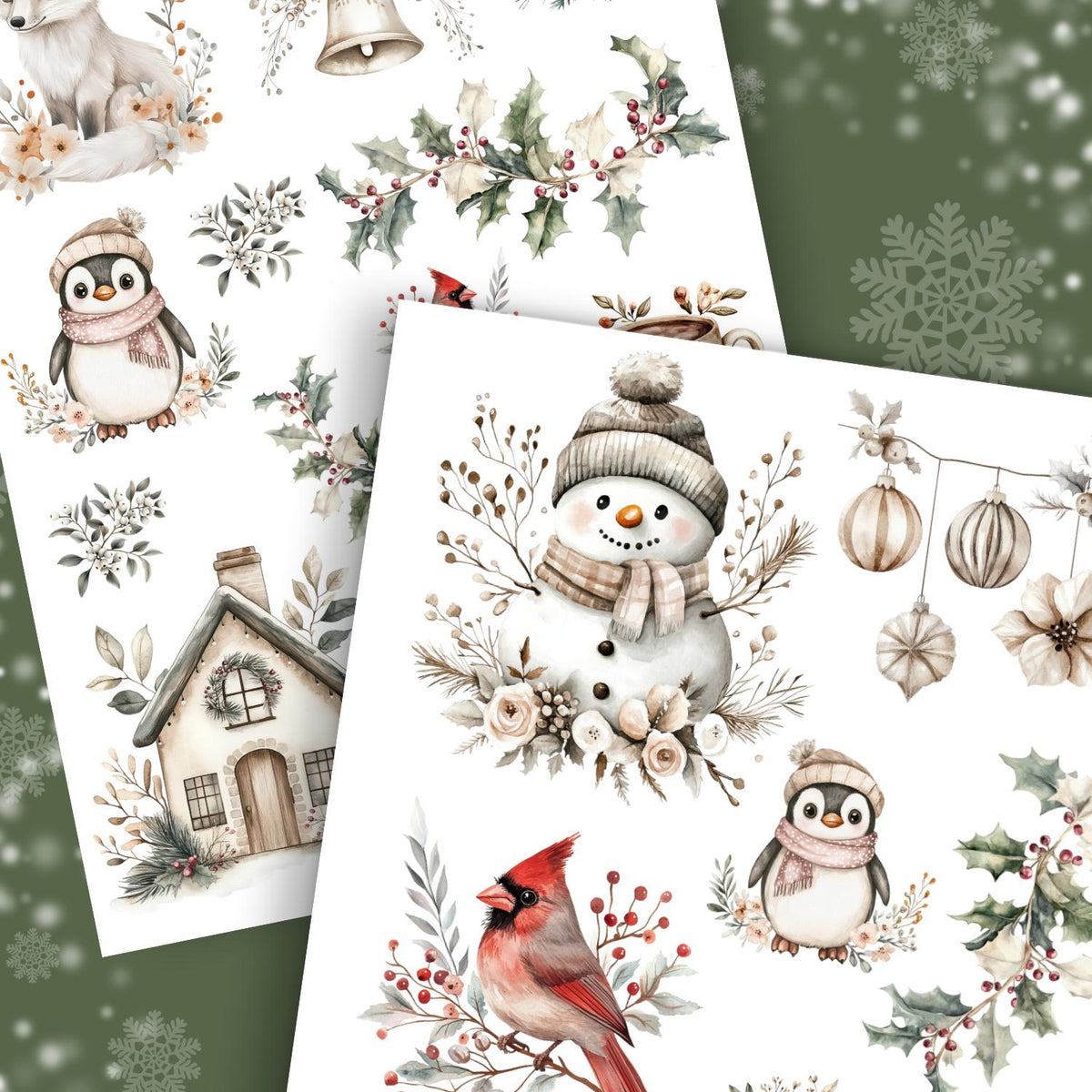 Cozy Winter Cuddles Rub-on Transfer Set-Rub-on Transfer-Essential Stencil