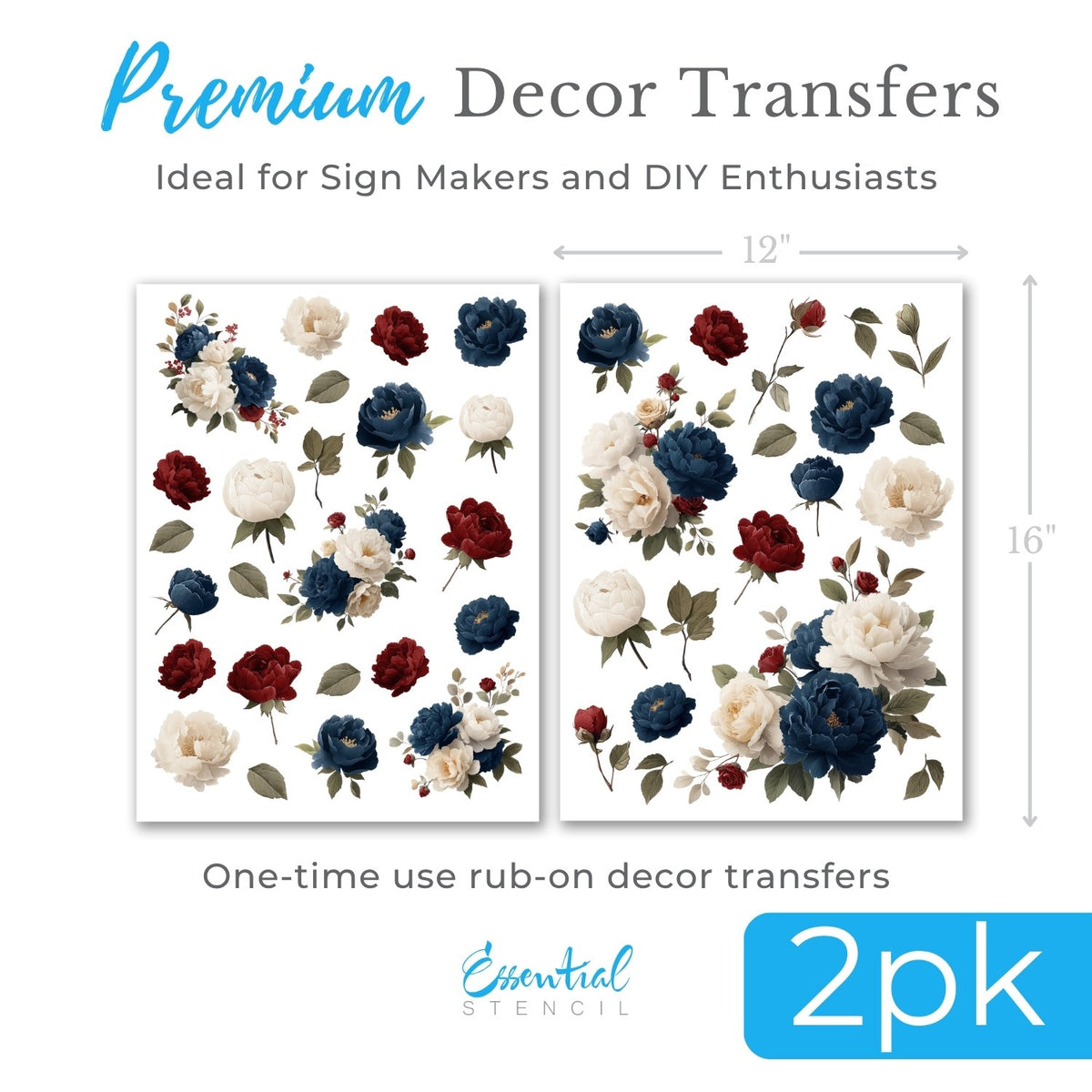 Patriotic 2026 Rub-On Transfer Bundle-Patriotic-Essential Stencil